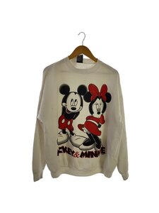 Disney◆90S/Mickey&Minnie/スウェット/XL/コットン/WHT