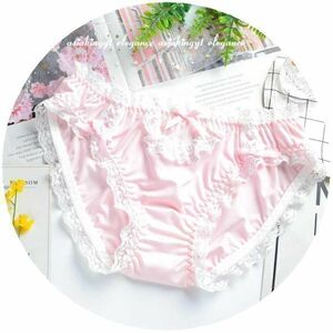 ☆新作 メイド エロかわ ランジェリー 7369☆ユニセックス エプロン風 ミルクシルク 激カワ パンティ☆ピンク ４L 現品限り おススメ♪