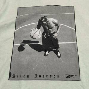 希少 USA製【90s ビンテージ Reebok ALLEN IVERSON リーボック アレン・アイバーソン フォトプリント Tシャツ I3 THE ANSWER】アメリカ NBA