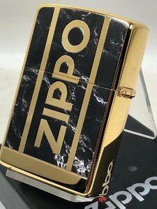 Zippo ジッポロゴ/マーブルブラックBL＆ゴールドGOLD 両面大理石 2G-BKMLOGO 新品