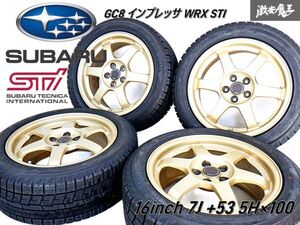 ●スバル 純正OP オプション RAYS TE07 GC8 インプレッサ WRX STI 16インチ 7J +53 PCD100 5穴 鍛造 ホイール レガシィ フォレスター 棚B-2