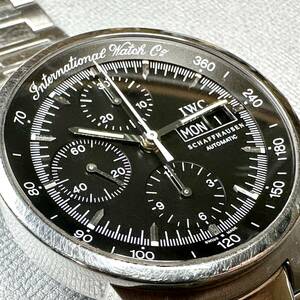 　★送料無料★画像多数 現状渡し USED IWC GST クロノグラフ ブラック IW370708 自動巻き ステンレス SS 2019O/H ギャランティ付属