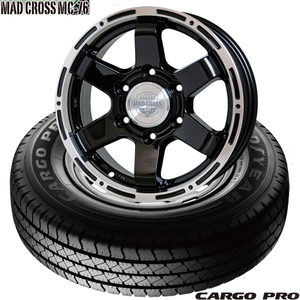 ハイエース｜グッドイヤーCARGO PRO〈195/80R15 107L〉& MAD CROSS MC-76〈BK/P〉〈15×6.0 +33 139.7 6H〉タイヤホイール4本セット