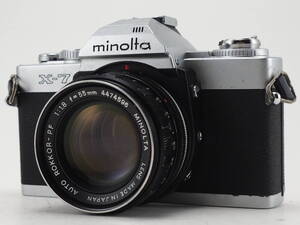 ★訳あり実用品★ ミノルタ MINOLTA X-7 ボディ AUTO ROKKOR-PF 55mm F1.8 ★通電、シャッターOK! #TA3815