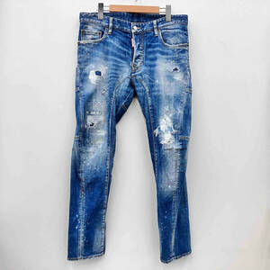 DSQUARED2 ディースクエアード Tidy Biker Jean バイカー ジーンズ デニム インポートブランド S74LB0957 ダメージ加工 ペイント サイズ48