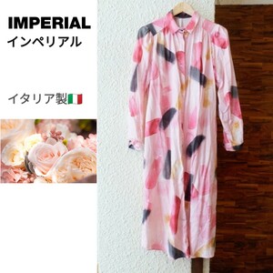 IMPERIAL（インペリアル）イタリア製 シャツワンピース お洒落 レア ピンク系 Ｍ