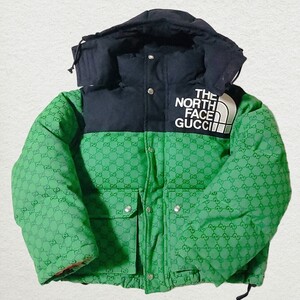 美品 THENORTHFACE GUCCI コラボ ダウン XS ノースフェイス グッチ 正規品 GG柄