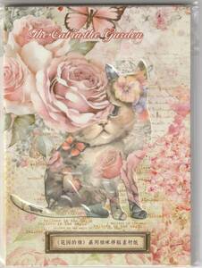 □　猫柄　猫雑貨　猫グッズ　メモ帳　お花と猫シリーズ　薔薇　バラ　ねこ　ネコ　キャット
