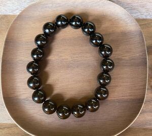 -SUI8- no.11 モリオンのブレスレット　10ミリ玉　Morion /Balck quartz bracelet