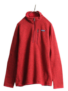 15年製 パタゴニア ベターセーター 1/4 ジップネック メンズ M 古着 Patagonia アウトドア フリース ニット ジャケット プルオーバー 杢 赤