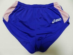 asics/アシックス製！【陸上競技！★ブルー×サーモンピンク！】レーシングパンツ・ランニングパンツ・ランパン！/Mサイズ