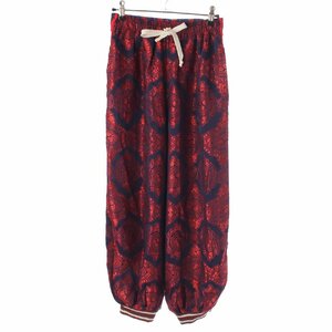 【グッチ】Gucci　サイドストライプ GG フラワー シルク混 ジョグパンツ ボトムス 572299 レッド XS 【中古】【正規品保証】199650