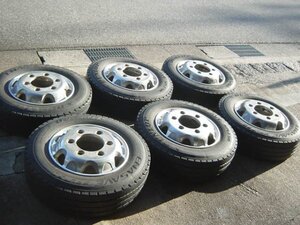 ◎H541 215/70R17.5 118/116L LT 17.5×6.00 135 6穴アルミホイール 6本 6H 222.25 SPLT50 キャンター エルフ アトラス デュトロ★富山市★