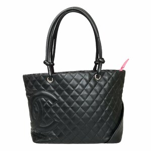 【1円～】シャネル CHANEL バッグ ハンドバッグ トートバッグ カンボンライン 9番台 ココマーク レザー ブラック 中古