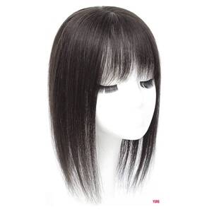 人毛100％ ブラック 30cm 部分ウィッグ ヘアピース カツラ レディース ベース11×9.8cm 薄毛 白髪隠しに 脱毛症 通気性 快適 人工頭皮