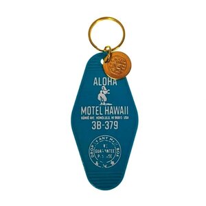 ◆送料\140◆【モーテルキーホルダー】※《ALOHA MOTEL HAWAII・ターコイズ》 ハワイ　ホテル　キータグ　キーホルダー