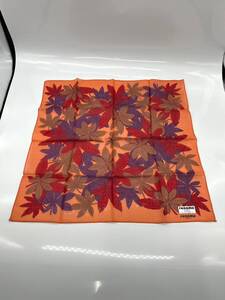 【未使用品】renoma レノマ ハンカチ オレンジ系 もみじ柄 紅葉 綿