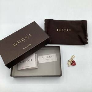 GUCCI グッチ チャーム ハート ゴールド 赤 小物 メタル プラスチック 中古品 保管品 二次流通品