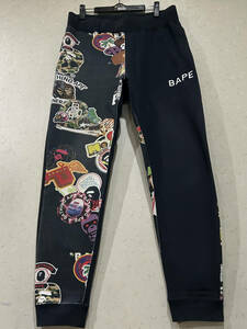 ※アベイシングエイプ A BATHING APE ジョグジョガースウェットパンツ ブラック M 　　　　　　　　 BJBC.AJ