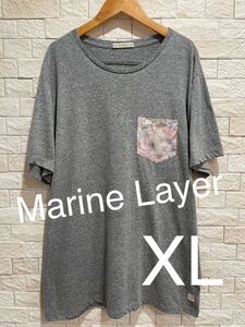 US古着卸し　マリンレイヤー　メンズ半袖　Tシャツ サイズXL グレー 送料無料　即決