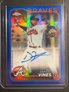 Darius Vines Topps Chrome True Blue ルーキーオンカードオート 84/150 MLB 2024