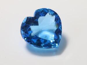 卸部門のルース！スイスブルートパーズ ハートカット 重さ32.76ct