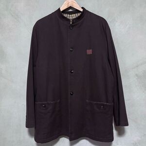 PAPAS パパス コットンツイル 裏地ネル スタンドカラー マオカラー ジャケット カバーオール size.48 (M) ブラウン