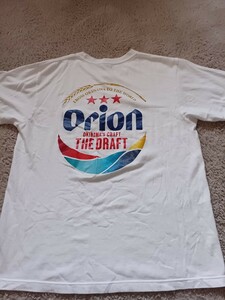 オリオンビール　Tシャツ　Orion　沖縄　琉球　L　販促　白Tシャツ　フェス　酒　ロック　ノベルティ