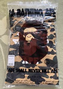 ☆エイプ A BATHING APE カレッジロゴ イエローカモ スウェットパーカー☆Sサイズ 新品未着用