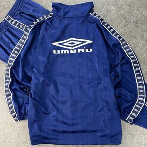 00s UMBRO アンブロ トラックスーツ ジャージ セットアップ 上下 トラックジャケット/パンツ サイドロゴ ネイビー 紺 ロゴ刺繍 メンズ L