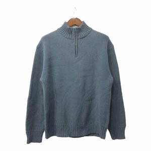 SALE/// GAP ギャップ ハーフジップ ドライバーズニット コットン セーター グレー (メンズ L) Q0946