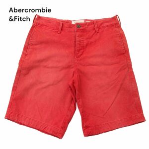 Abercrombie&Fitch アバクロンビー＆フィッチ 春夏 ダメージ加工★ ショート パンツ Sz.32　メンズ 赤　A4B03454_7#P