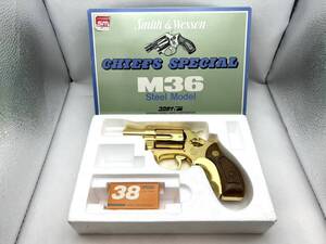 Z3377★1円スタート M36 SW 24GOLD MODEL コクサイ KOKUSAI SMITH&WESSON SMG金属モデルガン 箱付 チーフスペシャル ゴールドメッキ 保管品