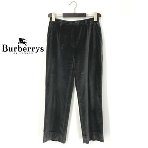 A7288/美品 春夏 BURBERRY バーバリー 光沢 ベロア ベルベット テーパード スラックス カジュアルパンツ トラウザーズM程 I42黒/レディース