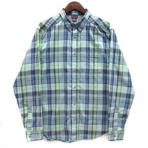 マーモット MARMOT マウンテン キューディー ロングスリーブ シャツ 長袖 チェック MOUNTAIN QD L/S SHIRT ブルー 青 XL MJS-S6035 メンズ