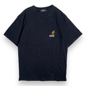 XLARGE エクストララージ 01192116 刺繍 ワンポイント ロゴ 半袖 コットン Tシャツ S/S 丸首 トップス カットソー ストリート L ブラック