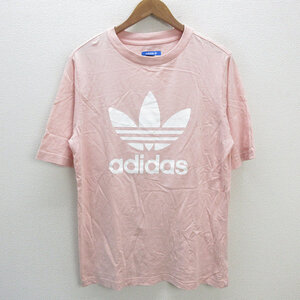 z■アディダス/adidas トレフォイルロゴプリントTシャツ【S】ピンク/MENS大き目■14【中古】