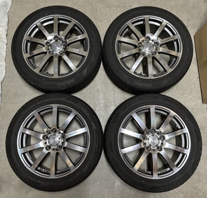 4本 / アルミホイール 無限 MUGEN NR 17×7JJ +53 5穴 PCD114.3 / タイヤ MOMO OUTRUN M3 205/55R17 2022年製造