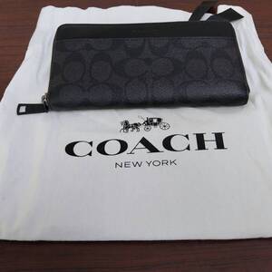 【TSS0104】COACH 長財布 黒色 目立った汚れ・傷なし 