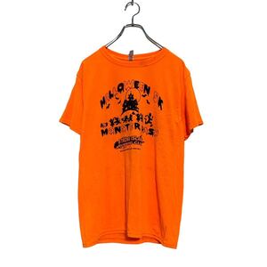 JERZEES 半袖 プリントTシャツ S ネオンオレンジ ジャージーズ クルーネック ハロウィン 古着卸 アメリカ仕入 a604-5818