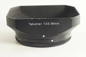 6A『キレイ』Super Takumar 28mm F3.5 SMC Takumar 28mm F3.5 ペンタックス 金属製角型レンズフード