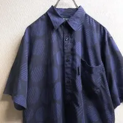 古着 レトロ シャツ 総柄 柄シャツ 水玉 デザインシャツ メンズ 半袖