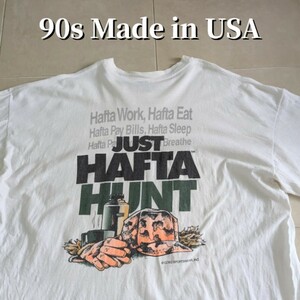 90s USA製　Just Hafta Hunt　Tシャツ シングルステッチ XXL