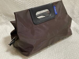 ★ Burberrys BLUE LABEL バーバリー ブルーレーベル ★ ハンドバッグ ランチバッグ 底ノバチェック 黒 ブラック 手提げ カバン ■ 松1185