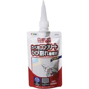 アサヒペン カベ用コンクリート ひび割れ補修材 200ML W002 グレー