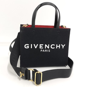 GIVENCHY Gミニトートバッグ キャンバス ブラック BB50N0B1F1