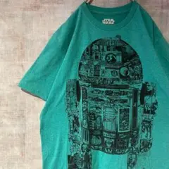 スターウォーズ 半袖Tシャツ R2D2 ビックプリント グリーン アメコミ M