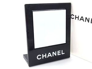 1円 ■美品■ CHANEL シャネル ロゴ 回転式 ミラー 鏡 レディース メンズ ブラック系 FF7730