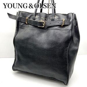 【入手困難】YOUNG＆OLSEN ヤング＆オルセン　フレームワーク 別注　ベルト付き　トートバッグ　オールレザー シボ革 A4