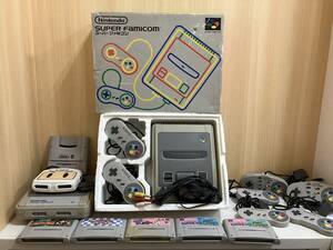 ☆ 2台まとめ売り Nintendo 任天堂 SUPER FAMICOM スーパーファミコン 本体 HVC-002 コントローラー ソフト付　動作未確認 ジャンク品 